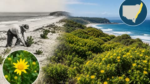 NSW planted bitou bush to stabilise dunes; it now threatens native ecosystems across 46% of coast