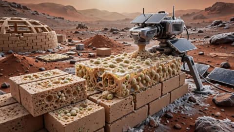 Scientists develop a living building material for Mars using engineered yeast