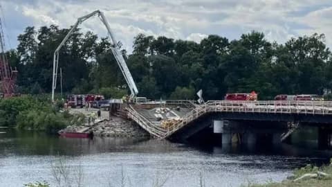 Maine bridge partially collapses during concrete pour; crews begin dismantling damaged spans