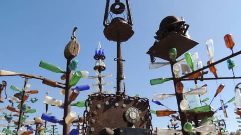 California cement worker turned discarded bottles into 200 desert art trees along Route 66