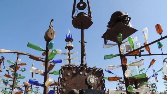 California cement worker turned discarded bottles into 200 desert art trees along Route 66