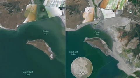 Falling water levels at Utah’s Great Salt Lake exposed mysterious circular mounds