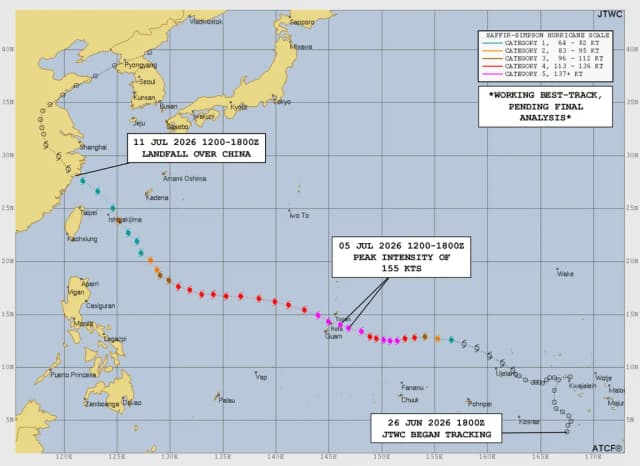 Tracking Super Typhoon Bavi, from the Marianas to China