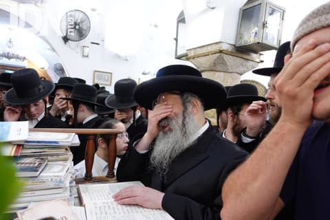 הגרח"צ מייזליש בתפילה במירון • גלריה