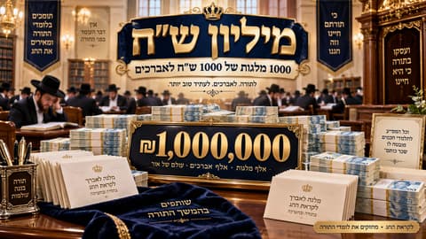 היסטוריה בעולם התורה – חלוקת מיליון ש"ח לאברכים ביום אחד!
