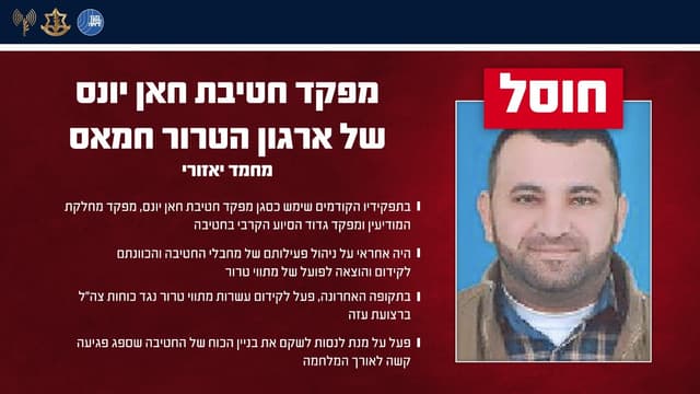 צה"ל ושב"כ חיסלו את מפקד חטיבת חאן יונס של חמאס