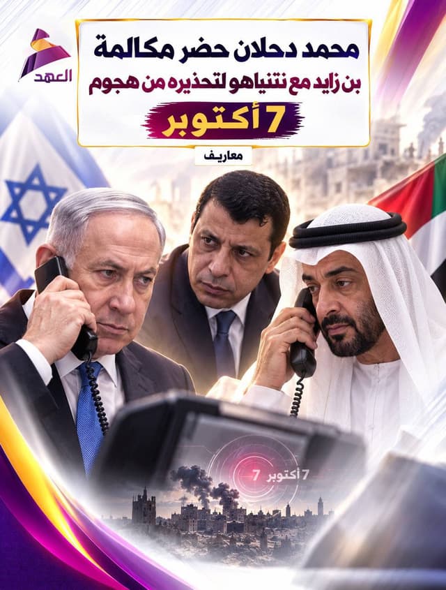 معاريف: محمد دحلان حضر مكالمة بن زايد مع نتنياهو لتحذيره من هجوم 7 أكتوبر