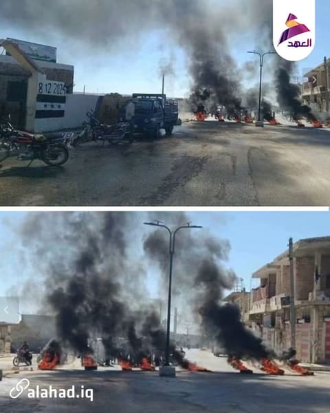 احتجاجاً على قرار رفع أسعار المحروقات.. قطع الطرق في بلدة معرة حرمة بريف ادلب