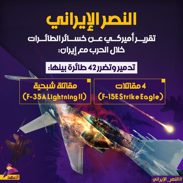 النصر الإيراني.. تقرير أميركي عن خسائر الطائرات خلال الحرب على إيران
