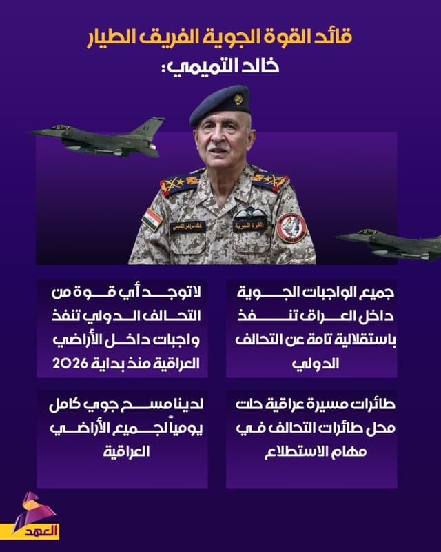 قائد القوة الجوية: مسيّرات عراقية حلت محل طائرات التحالف الدولي في مهام الاستطلاع