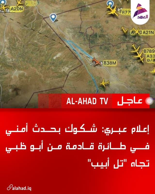 إعلام عبري: شكوك بحدث أمني في طائرة قادمة من أبو ظبي تجاه "تل أبيب"